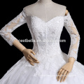 Long Sleeve Long Train Sweetheart Neckline Lace wedding dress ball gown